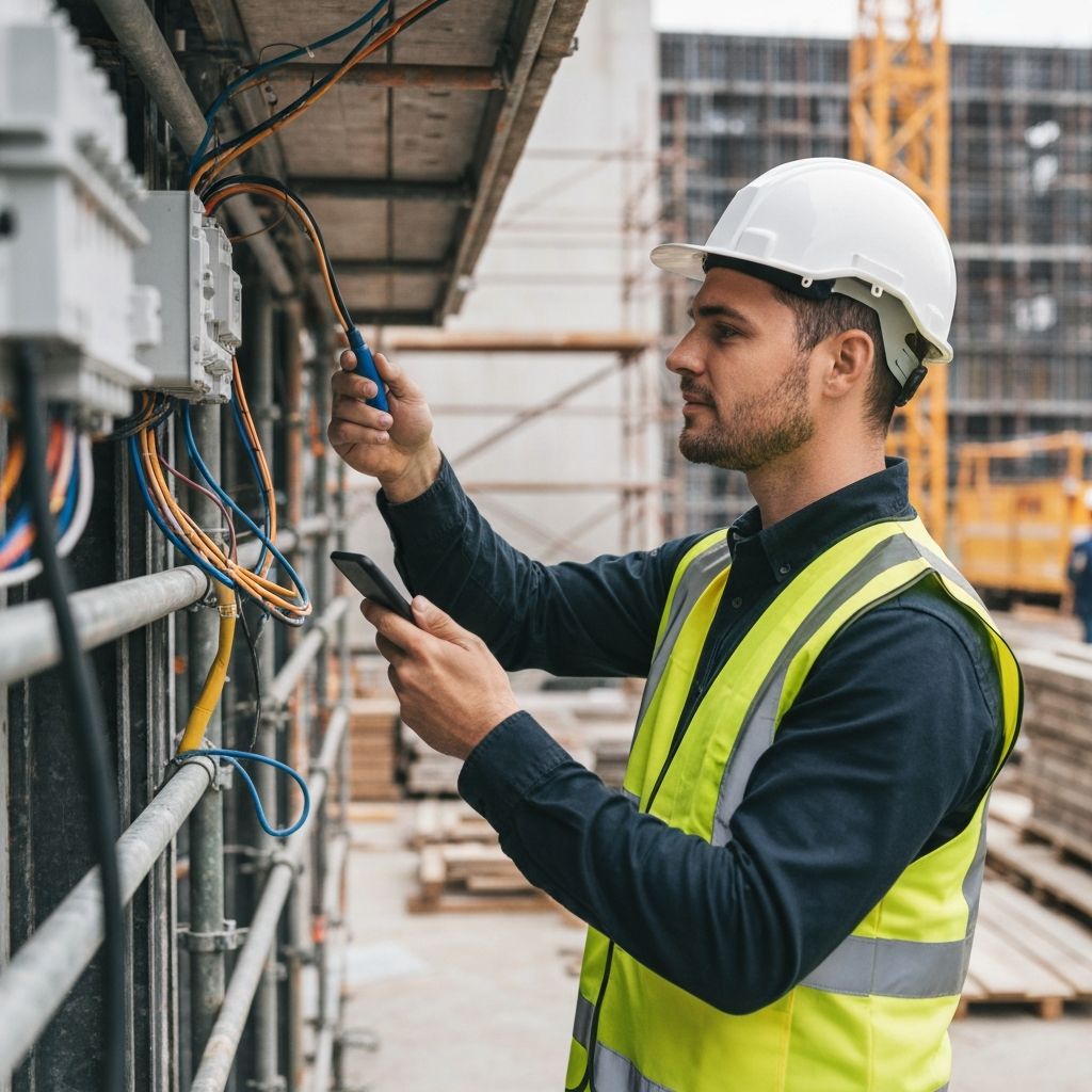 Electrician using Relay on job site